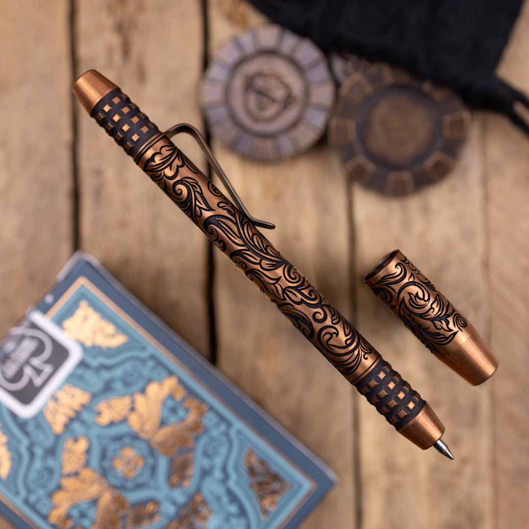 Copper TechLiner Grid Pen -- Scroll LE (Tumbled)