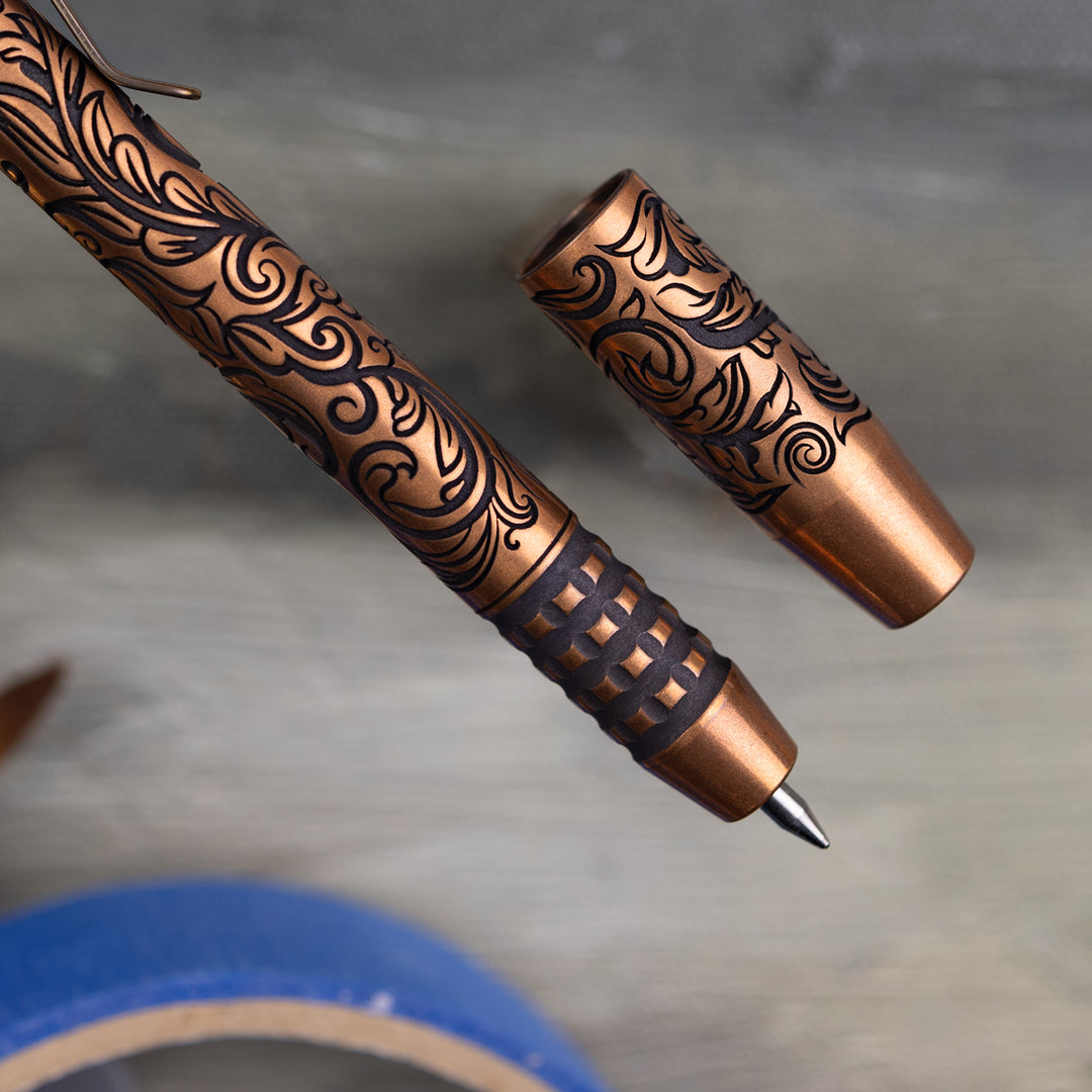 Copper TechLiner Grid Pen -- Scroll LE (Tumbled)