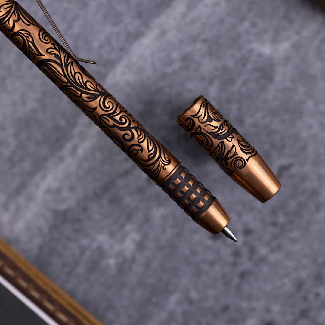 Copper TechLiner Grid Pen -- Scroll LE (Tumbled)