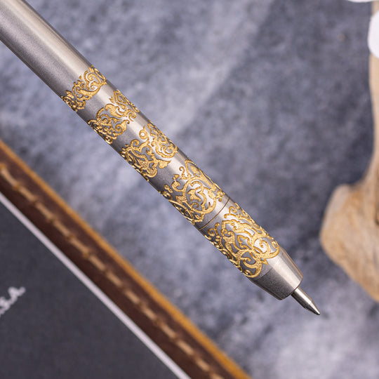 Titanium BoltLiner Grid Pen -- Gold Enamel Ethereal LE (Burnished)