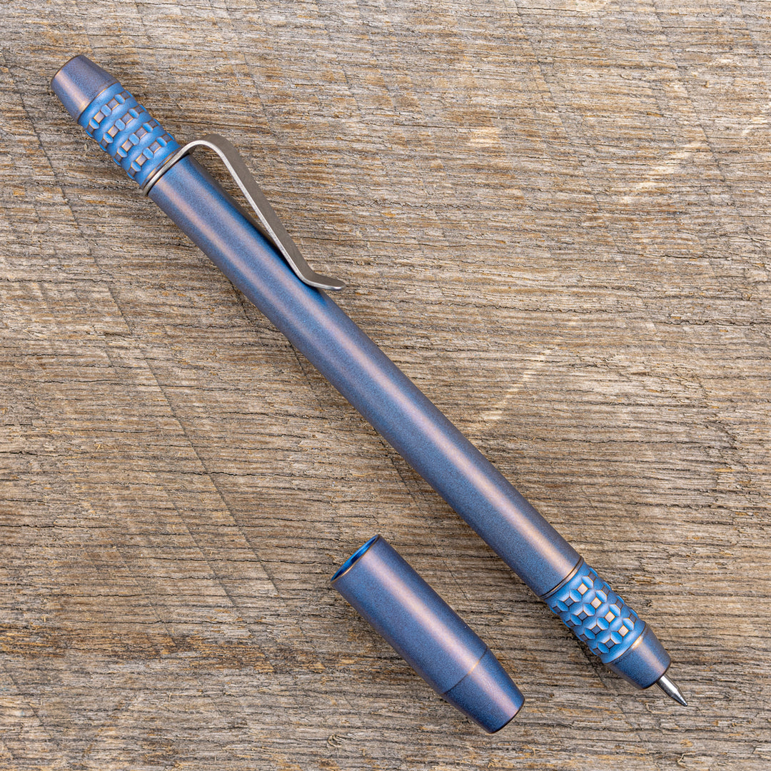 Titanium TechLiner Grid Pen -- Anodized (Blue/Bronze)