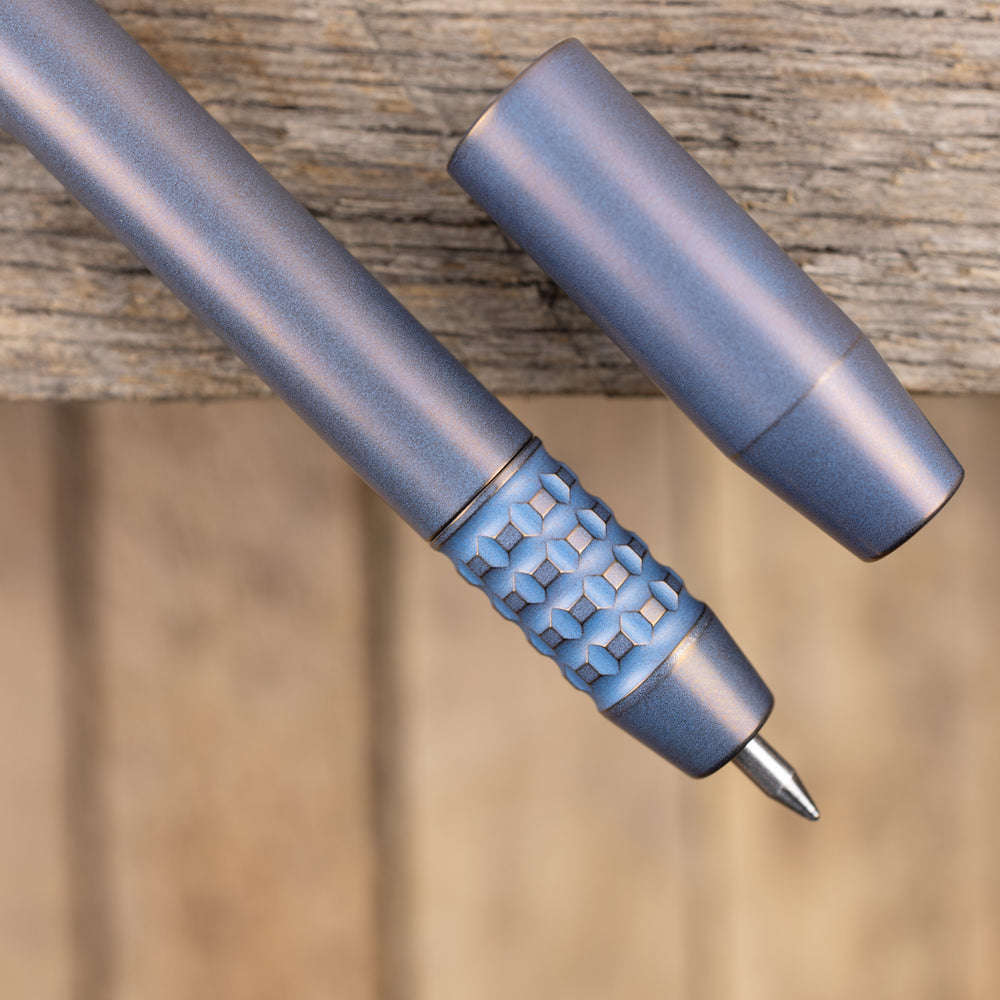 Titanium TechLiner Grid Pen -- Anodized (Blue/Bronze)