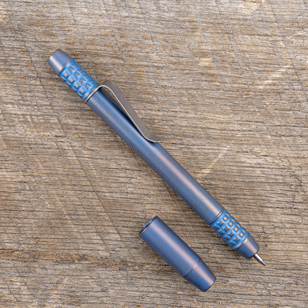 Titanium TechLiner Grid Pen -- Anodized (Blue/Bronze)