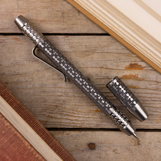 Titanium TechLiner Grid Pen -- Tessellation LE (Tumbled)