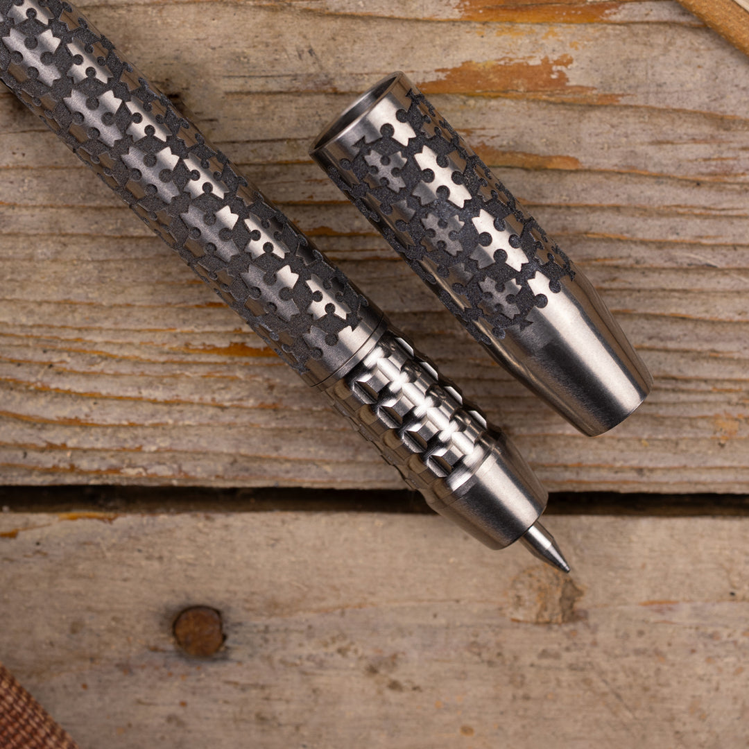 Titanium TechLiner Grid Pen -- Tessellation LE (Tumbled)