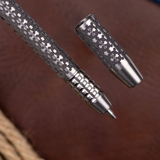 Titanium TechLiner Grid Pen -- Tessellation LE (Tumbled)