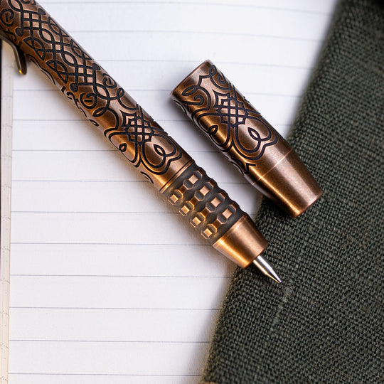 Copper TechLiner Grid Pen -- Celtic Clover (Acid Washed)