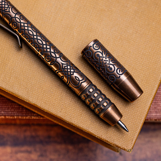 Copper TechLiner Grid Pen -- Celtic Clover (Acid Washed)