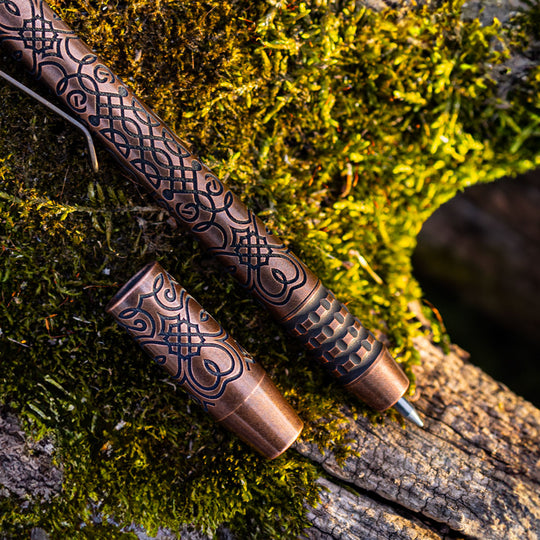 Copper TechLiner Grid Pen -- Celtic Clover (Acid Washed)