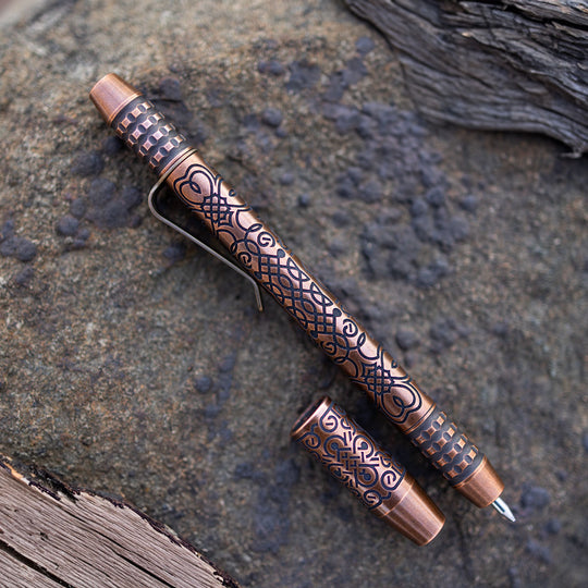 Copper TechLiner Grid Pen -- Celtic Clover (Acid Washed)