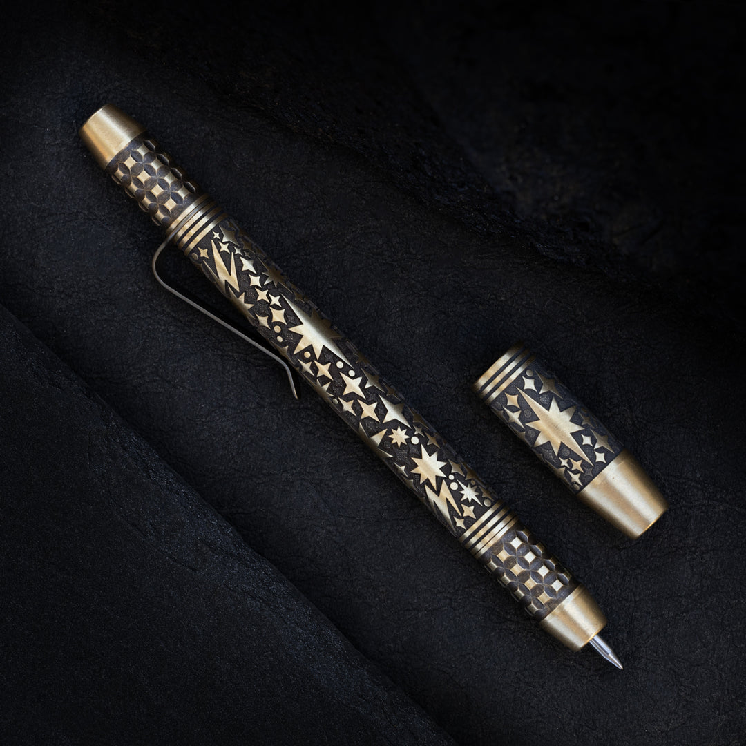 Brass TechLiner Grid Pen -- Galaxy LE (Acid Washed / Burnished)