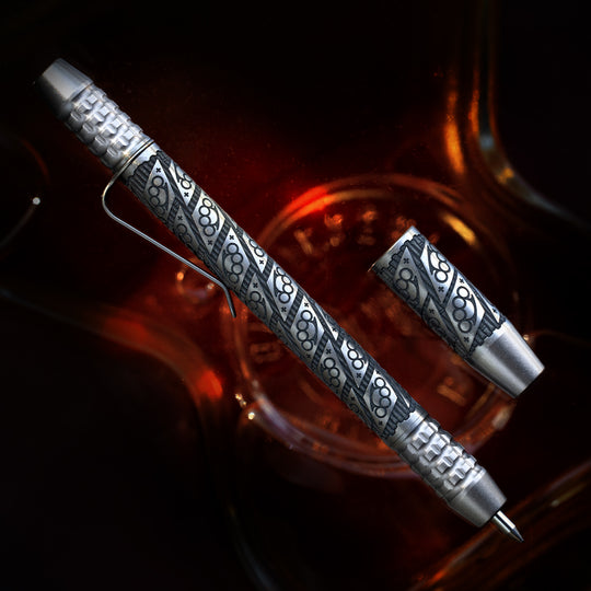 Titanium TechLiner Grid Pen --  BRNLY Brawler LE (Tumbled / Laser Black)