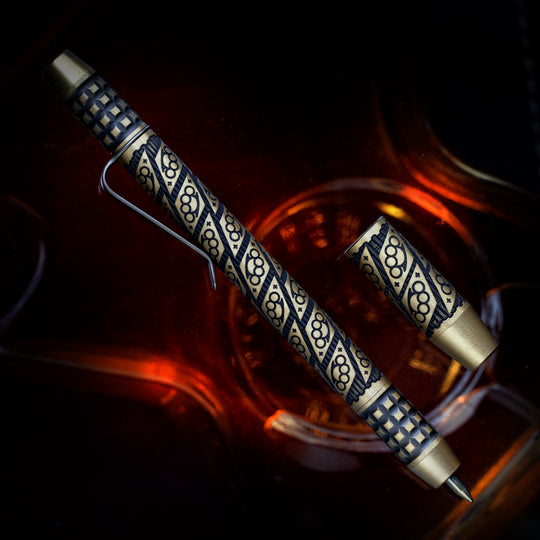 Brass TechLiner Grid Pen -- BRNLY Brawler LE (Acid Washed / Burnished)