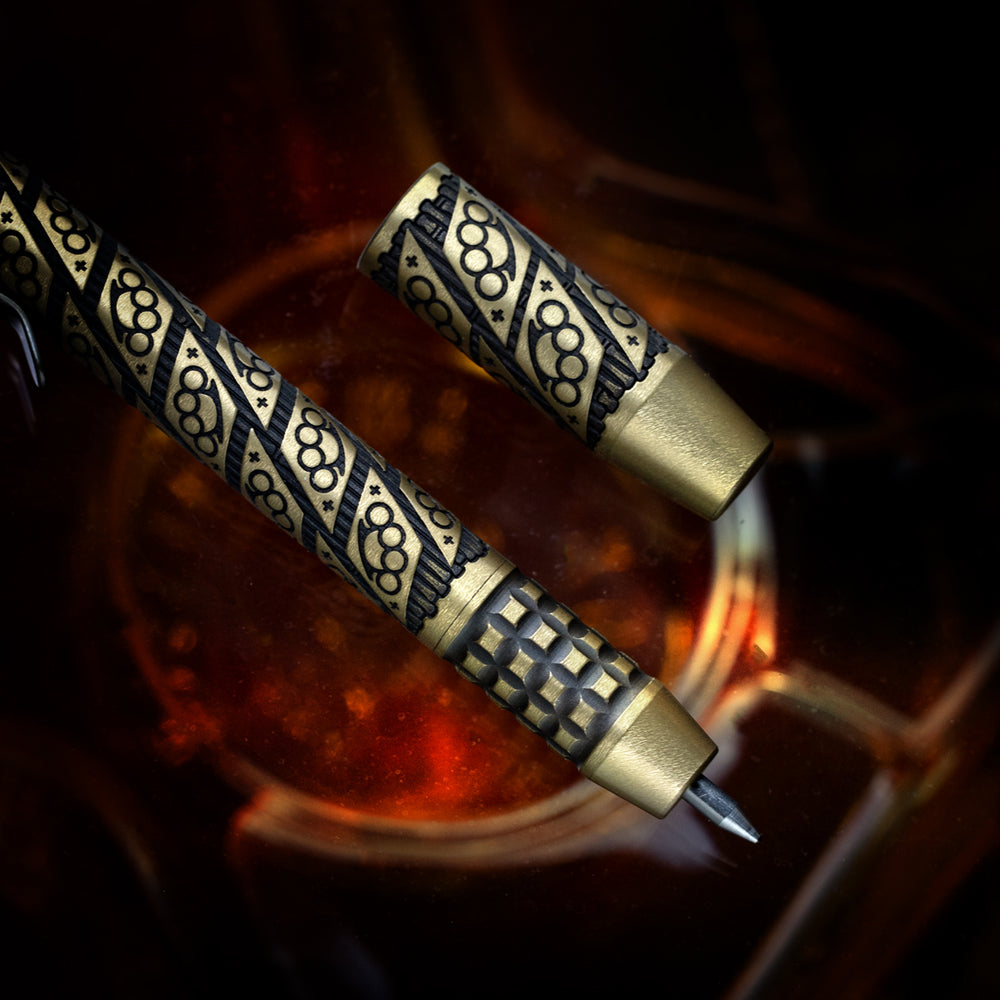 Brass TechLiner Grid Pen -- BRNLY Brawler LE (Acid Washed / Burnished)