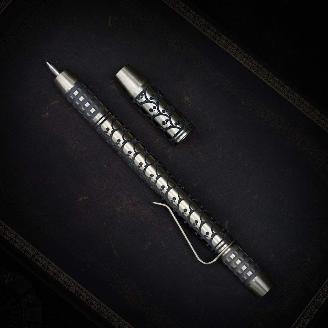 Titanium TechLiner Grid Pen --  Playge Pandemic LE (Hand Sanded TRD / Bronze Ano)