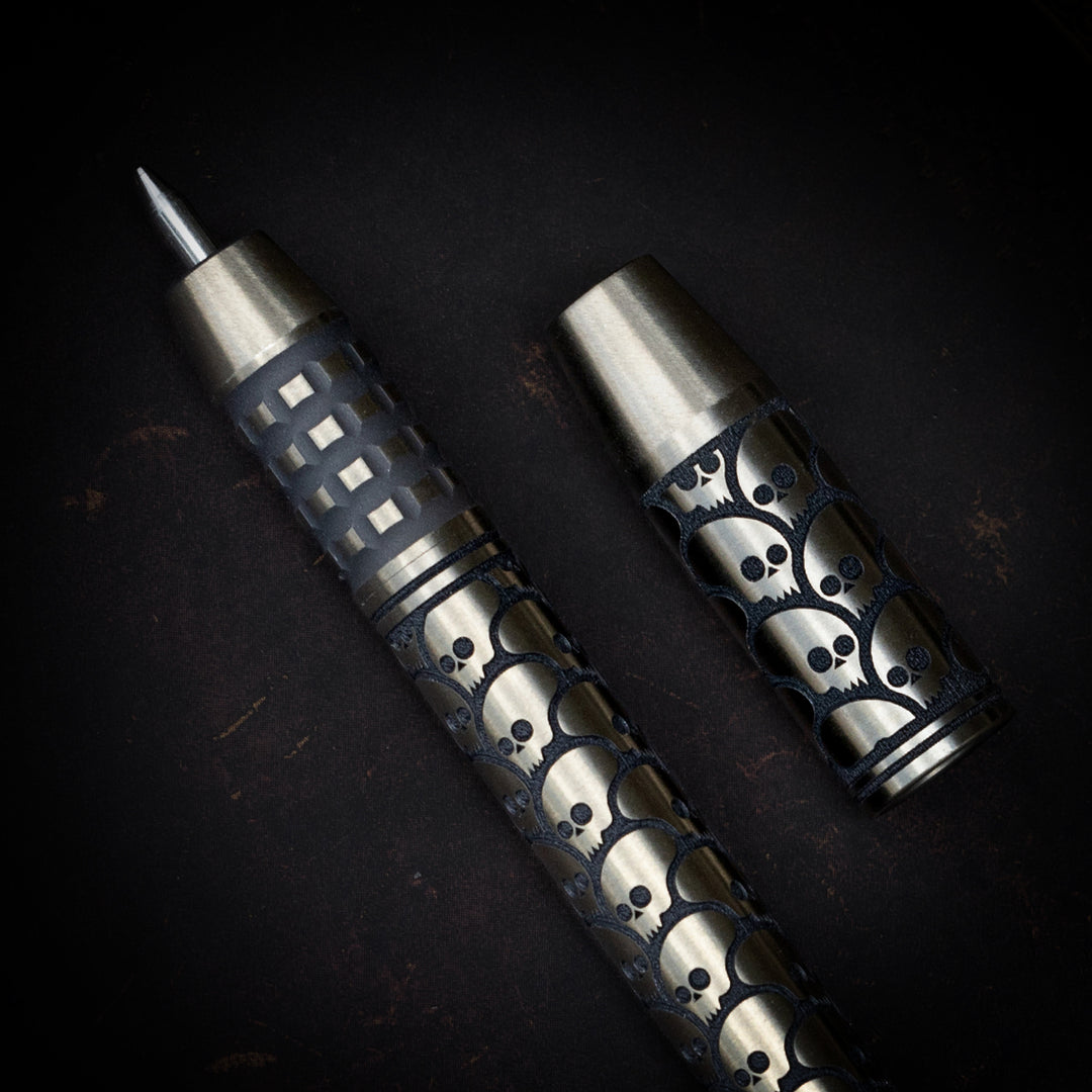 Titanium TechLiner Grid Pen --  Playge Pandemic LE (Hand Sanded TRD / Bronze Ano)