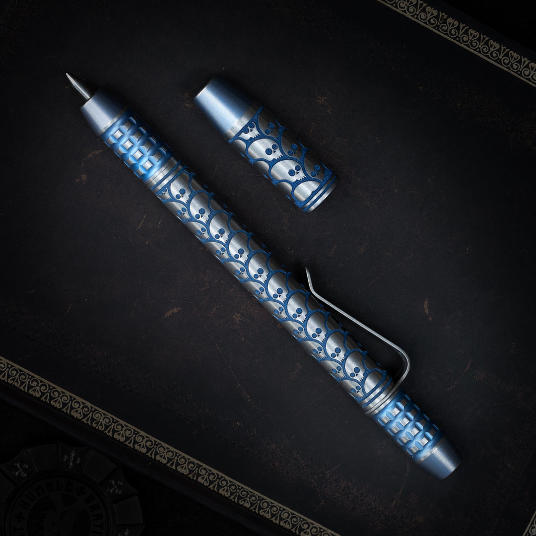 Titanium TechLiner Grid Pen --  Playge Pandemic LE (Blue Ano)
