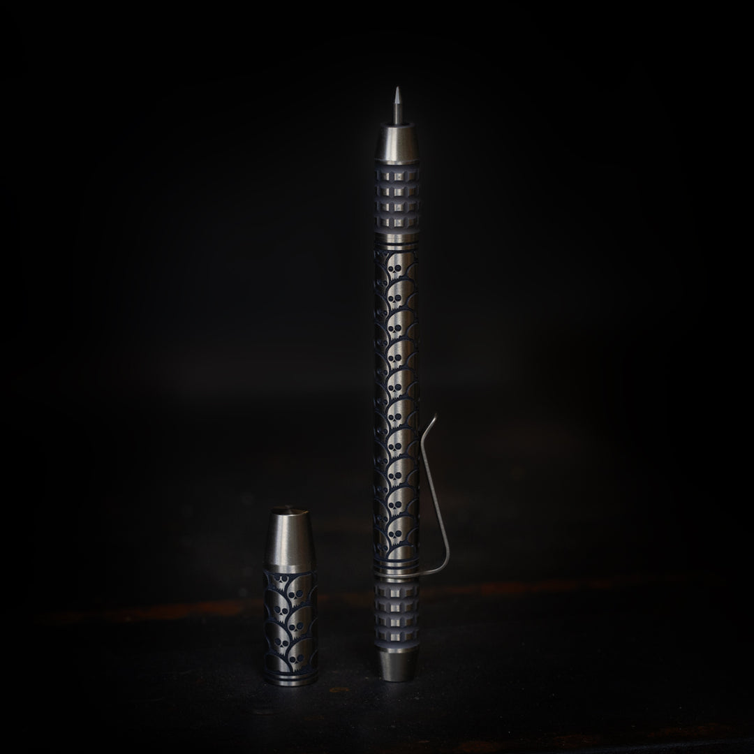 Titanium TechLiner Grid Pen --  Playge Pandemic LE (Hand Sanded TRD / Bronze Ano)