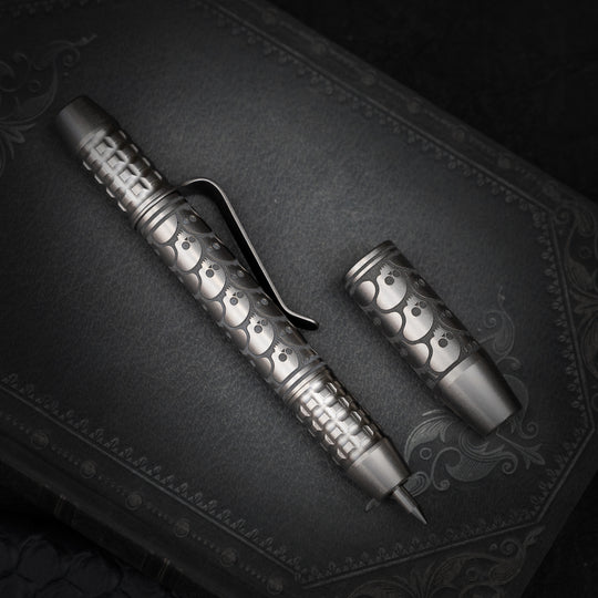 Titanium TechLiner Grid Pen -- SS Playge Pandemic LE (Tumbled)