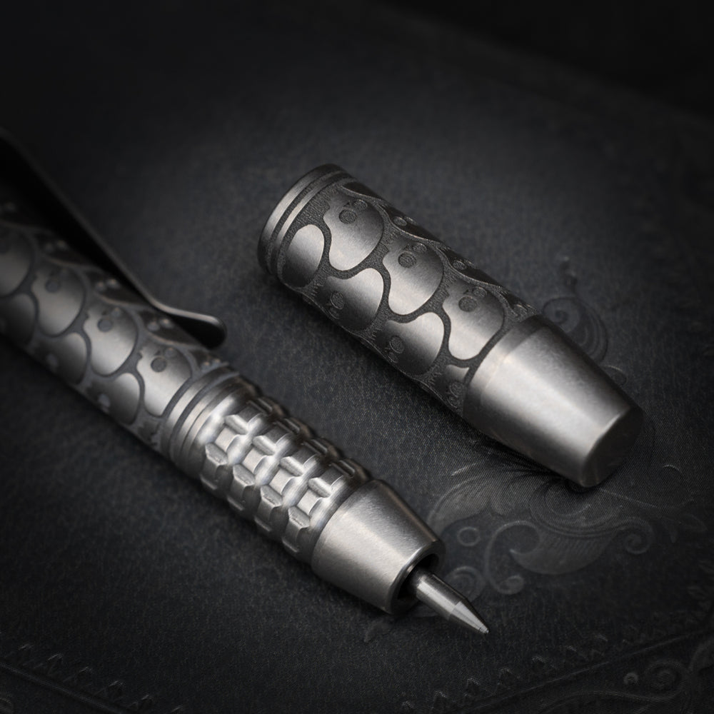 Titanium TechLiner Grid Pen -- SS Playge Pandemic LE (Tumbled)