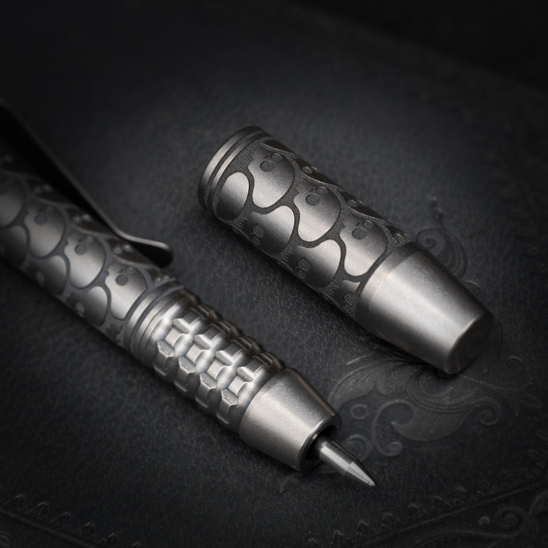 Titanium TechLiner Grid Pen -- SS Playge Pandemic LE (Tumbled)
