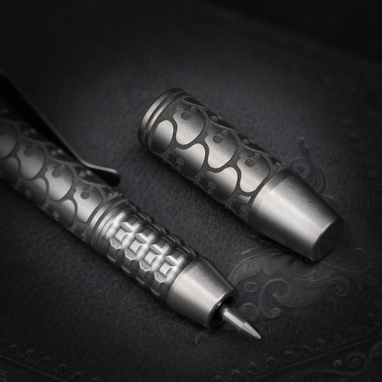 Titanium TechLiner Grid Pen -- SS Playge Pandemic LE (Tumbled)
