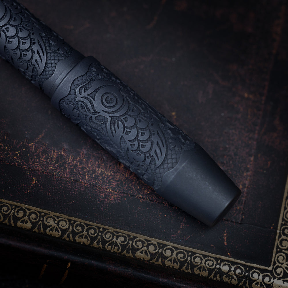 Titanium TechLiner Grid Pen --  Steel Flame Koi / Sakura (Black TRD)