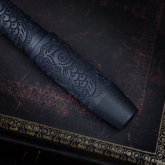 Titanium TechLiner Grid Pen --  Steel Flame Koi / Sakura (Black TRD)