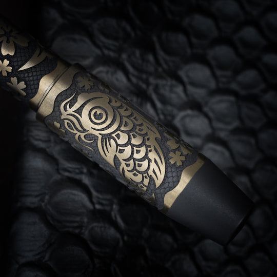 Titanium TechLiner Grid Pen --  Steel Flame Koi / Sakura (FallOut TRD / Bronze Ano)