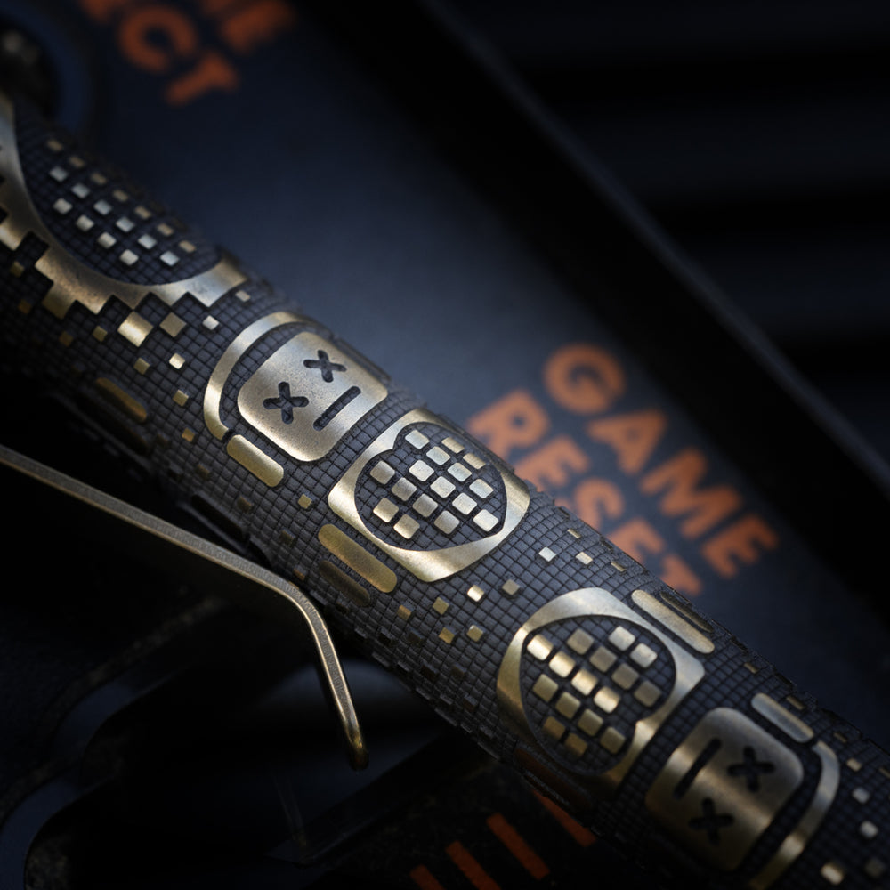 Titanium TechLiner Grid Pen -- Inverse Robot Heart (FallOut TRD /  Bronze Ano)