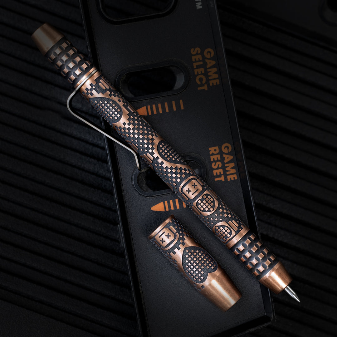 Copper TechLiner Grid Pen -- Inverse Robot Heart (Acid Washed)