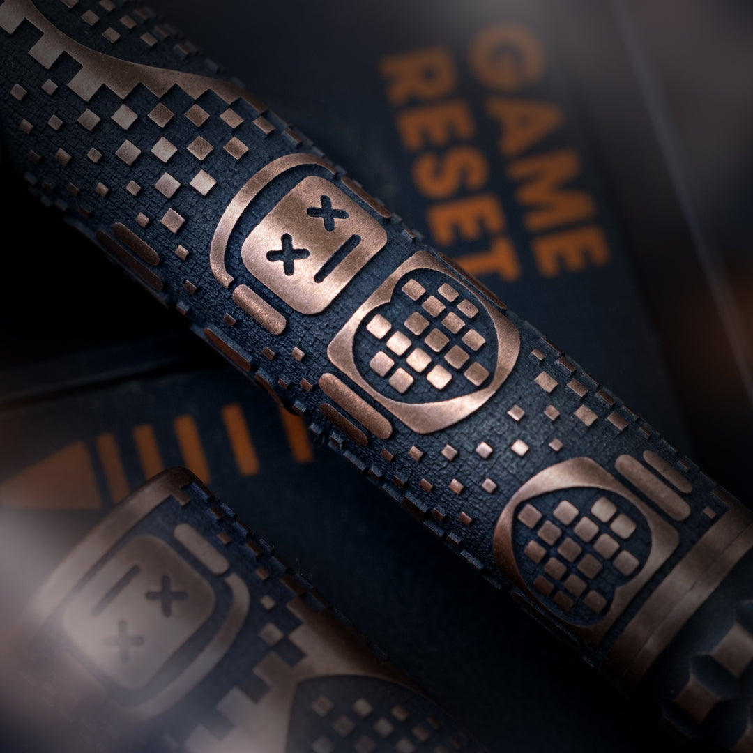 Copper TechLiner Grid Pen -- Inverse Robot Heart (Acid Washed)