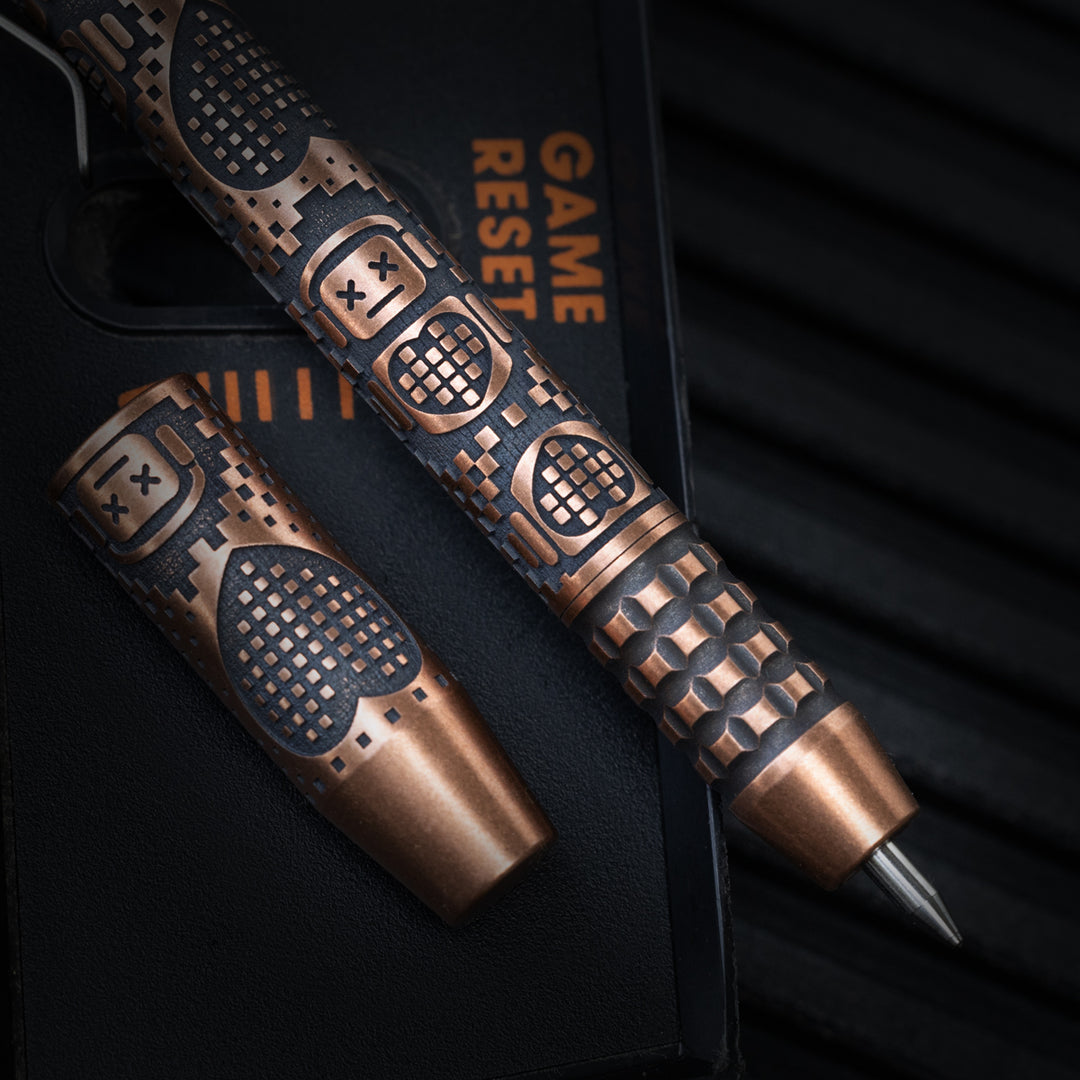 Copper TechLiner Grid Pen -- Robot Heart (Acid Washed)