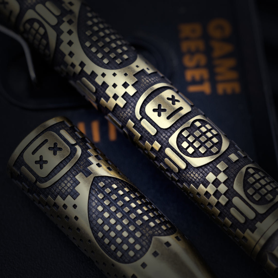 Brass TechLiner Grid Pen -- Robot Heart (Acid Washed)