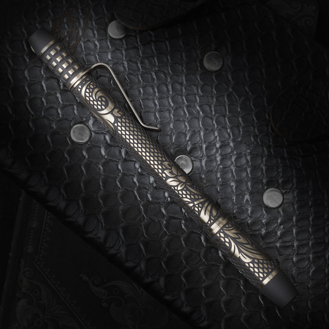 Titanium TechLiner Grid Pen --  Checkered Paisley LE (FallOut TRD / Bronze Ano)