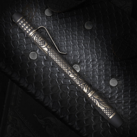 Titanium TechLiner Grid Pen --  Checkered Paisley LE (FallOut TRD / Bronze Ano)