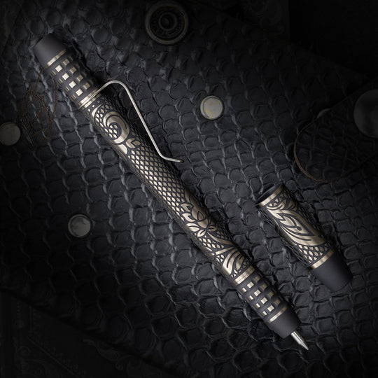 Titanium TechLiner Grid Pen --  Checkered Paisley LE (FallOut TRD / Bronze Ano)