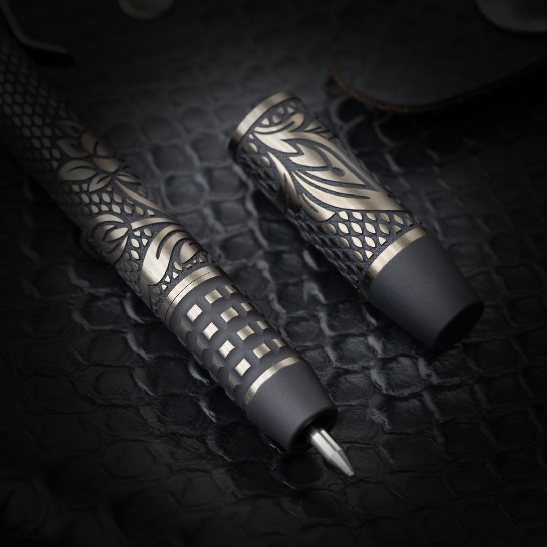 Titanium TechLiner Grid Pen --  Checkered Paisley LE (FallOut TRD / Bronze Ano)