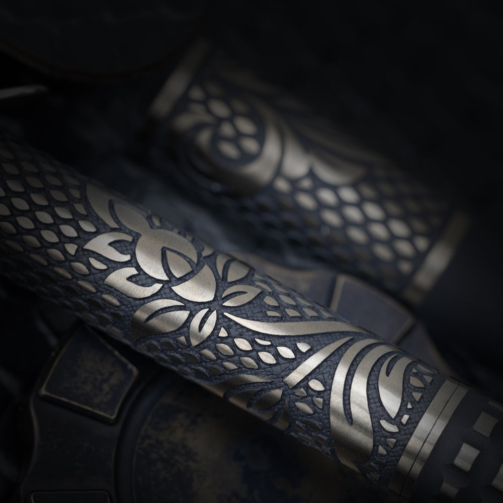 Titanium TechLiner Grid Pen --  Checkered Paisley LE (FallOut TRD / Bronze Ano)