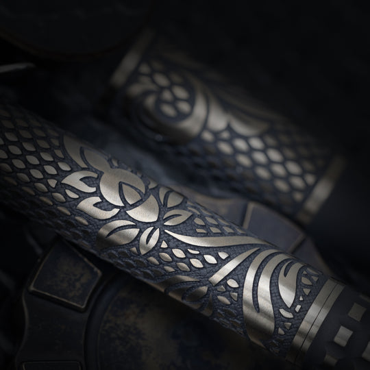 Titanium TechLiner Grid Pen --  Checkered Paisley LE (FallOut TRD / Bronze Ano)