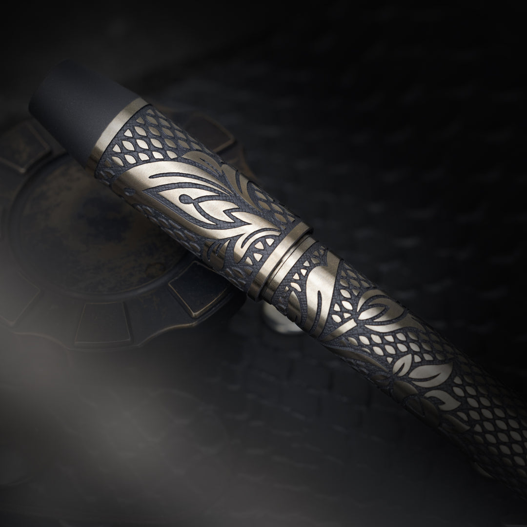 Titanium TechLiner Grid Pen --  Checkered Paisley LE (FallOut TRD / Bronze Ano)