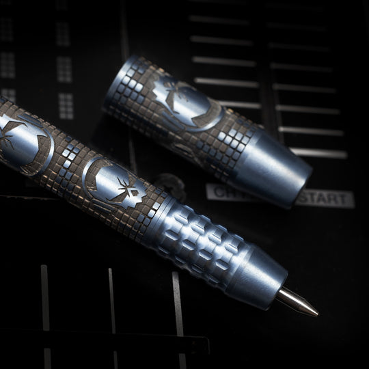 Titanium TechLiner Grid Pen -- Ladetta (Oil Slick Blue)