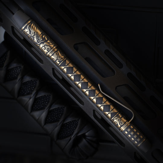 Titanium TechLiner Grid Pen -- Hanzō LE (Matte TRD / Bronze Ano)