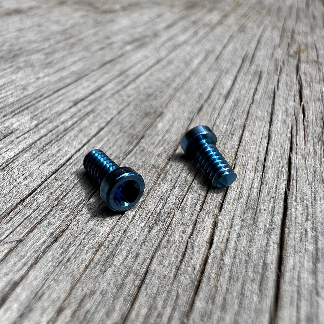 Ti2 Torch Clip Screw Set -- 2x Titanium (Blue Ano)