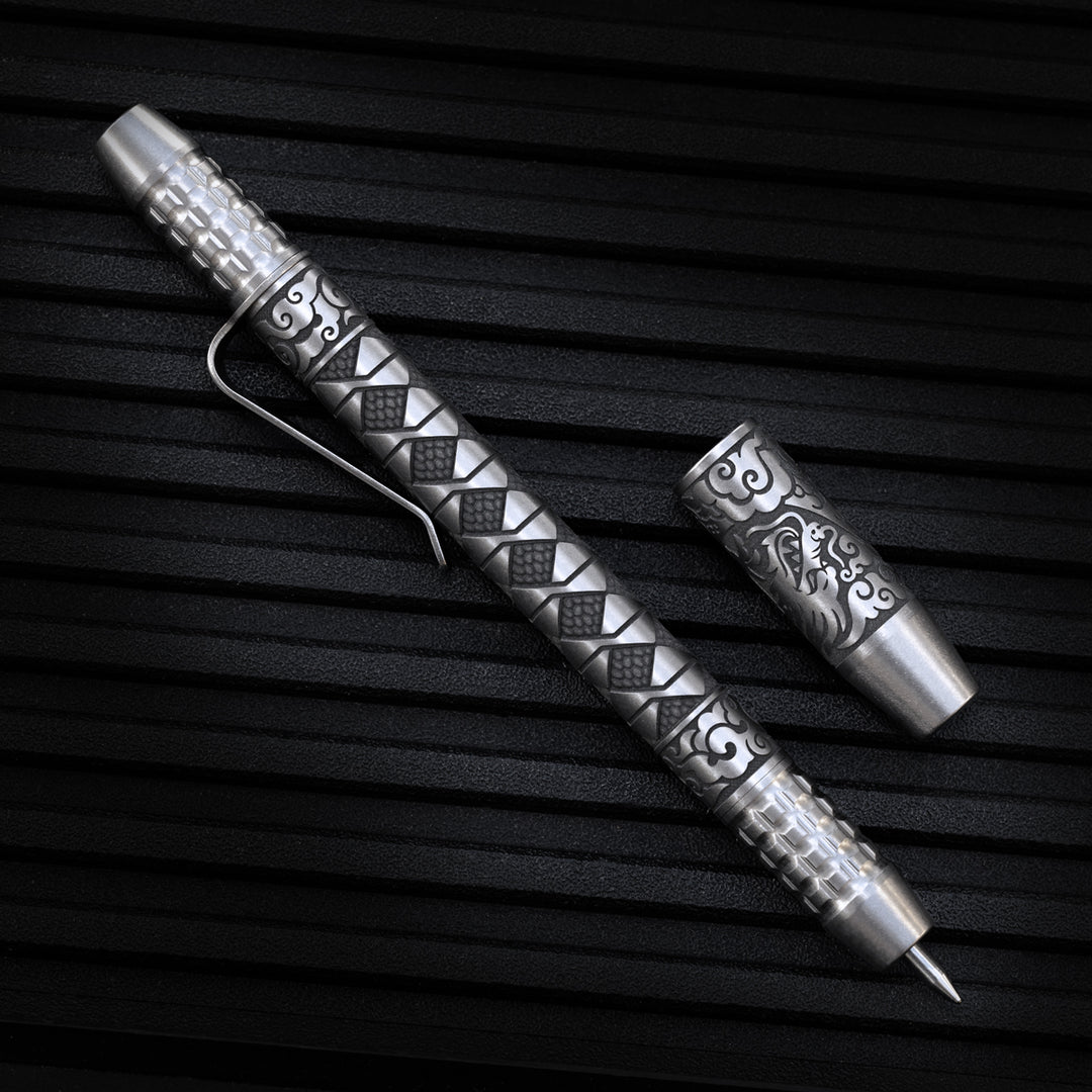 Titanium TechLiner Grid Pen -- Hanzō LE (Tumbled)