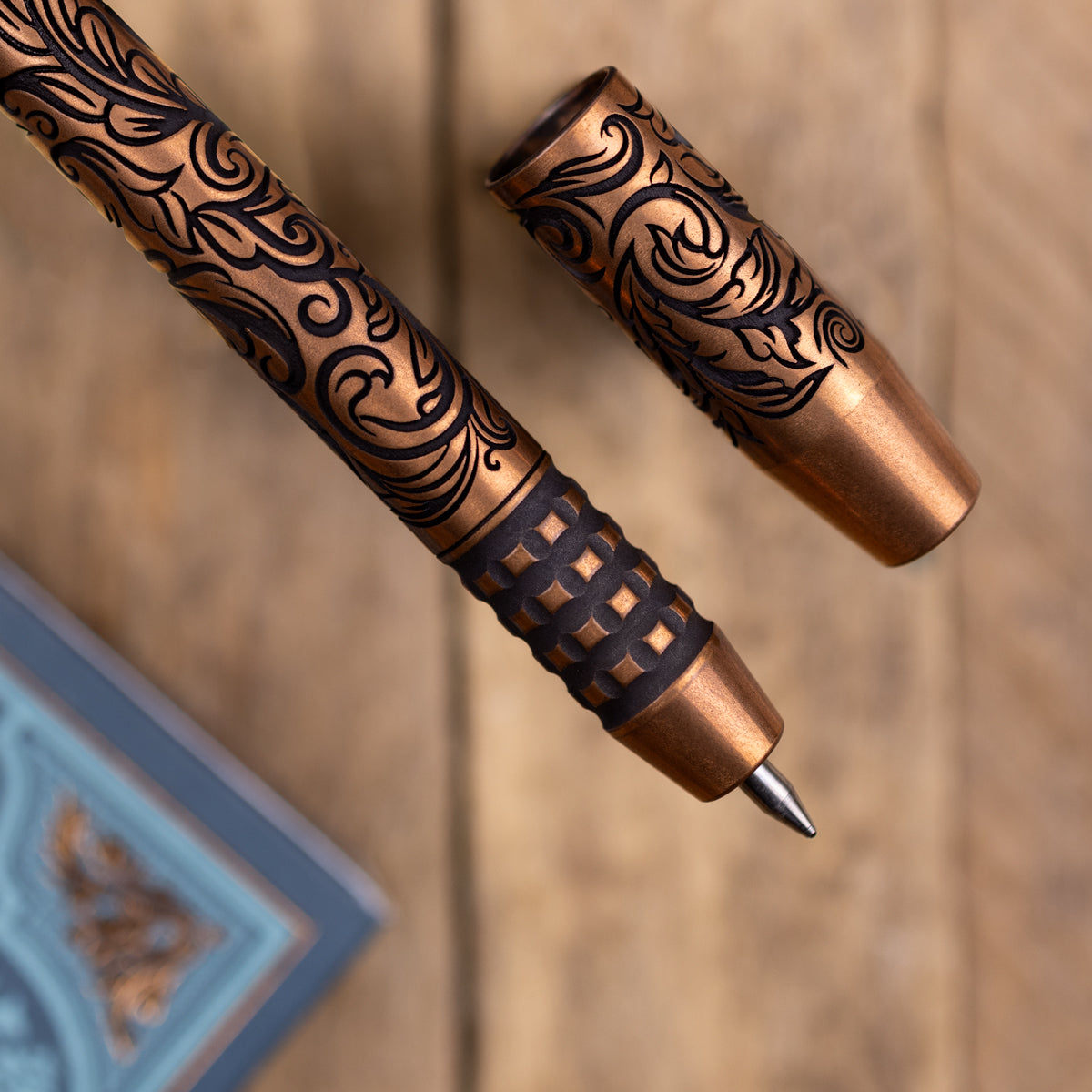 Copper TechLiner Grid Pen -- Scroll LE (Tumbled)