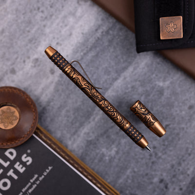 Copper TechLiner Grid Pen -- Scroll LE (Tumbled)