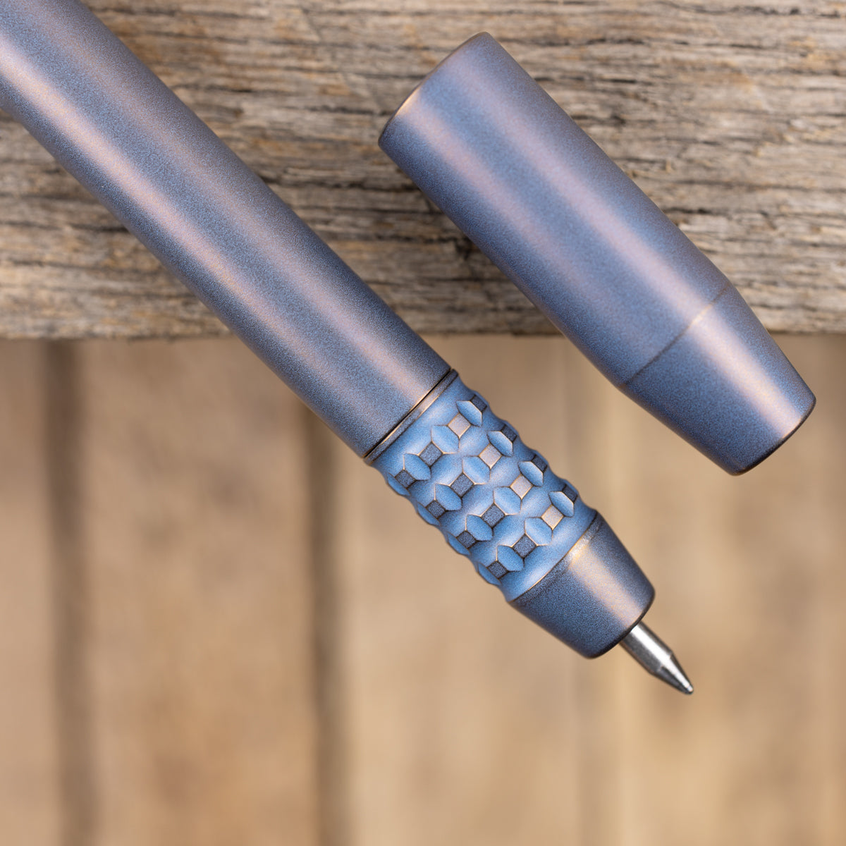 Titanium TechLiner Grid Pen -- Anodized (Blue/Gold)