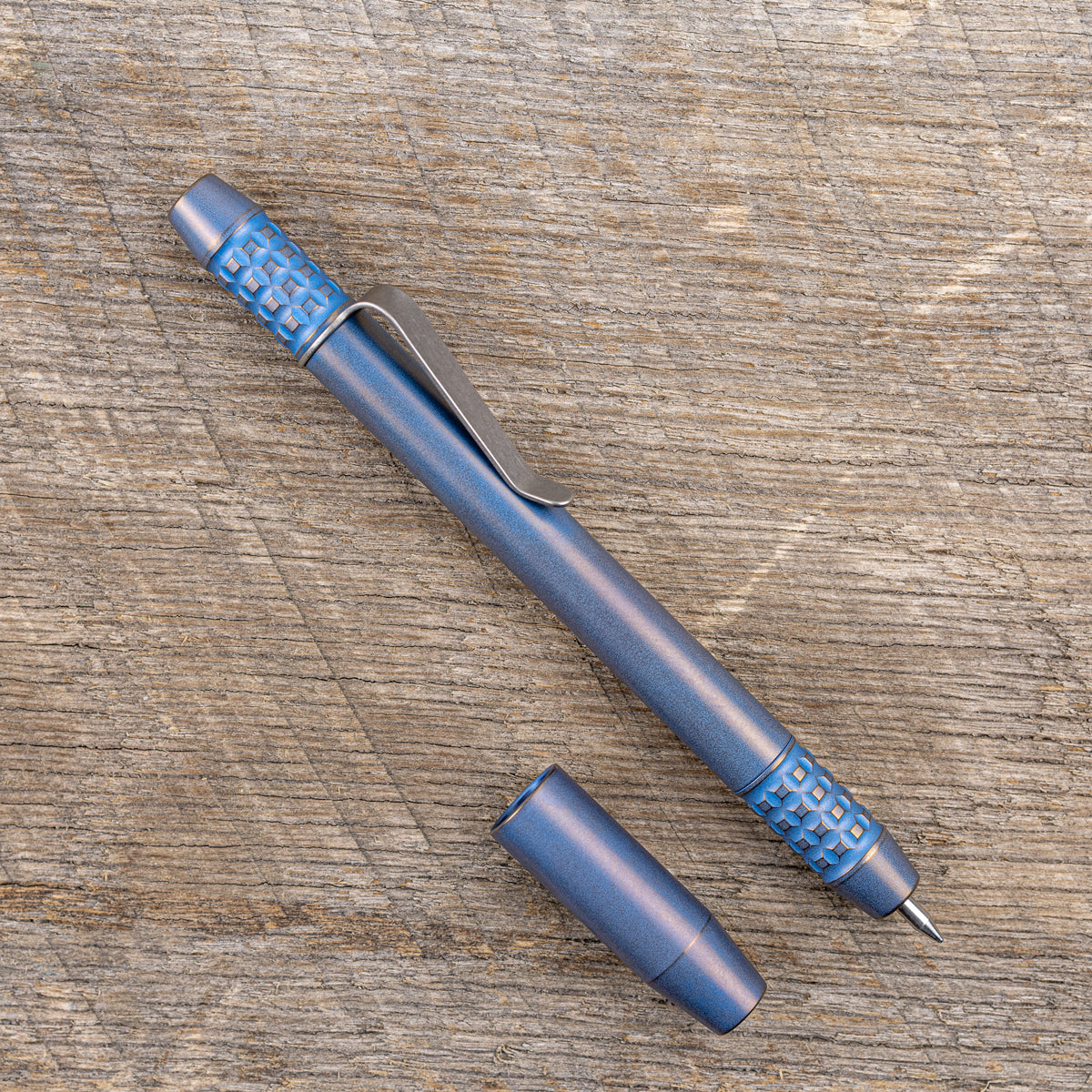 Titanium TechLiner Grid Pen -- Anodized (Blue/Gold)