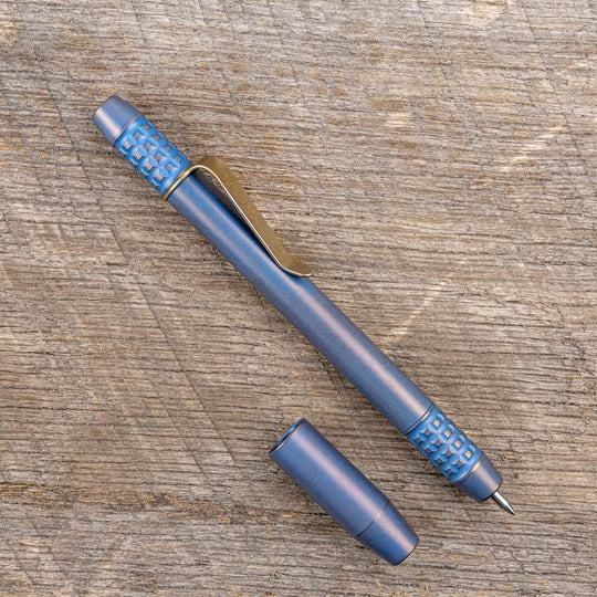 Titanium TechLiner Grid Pen -- Anodized (Blue / Bronze)